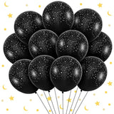 60PCS 12 Inch Galaxy Balloons Outer Space Theme Black Latex for Birthday Party Decor