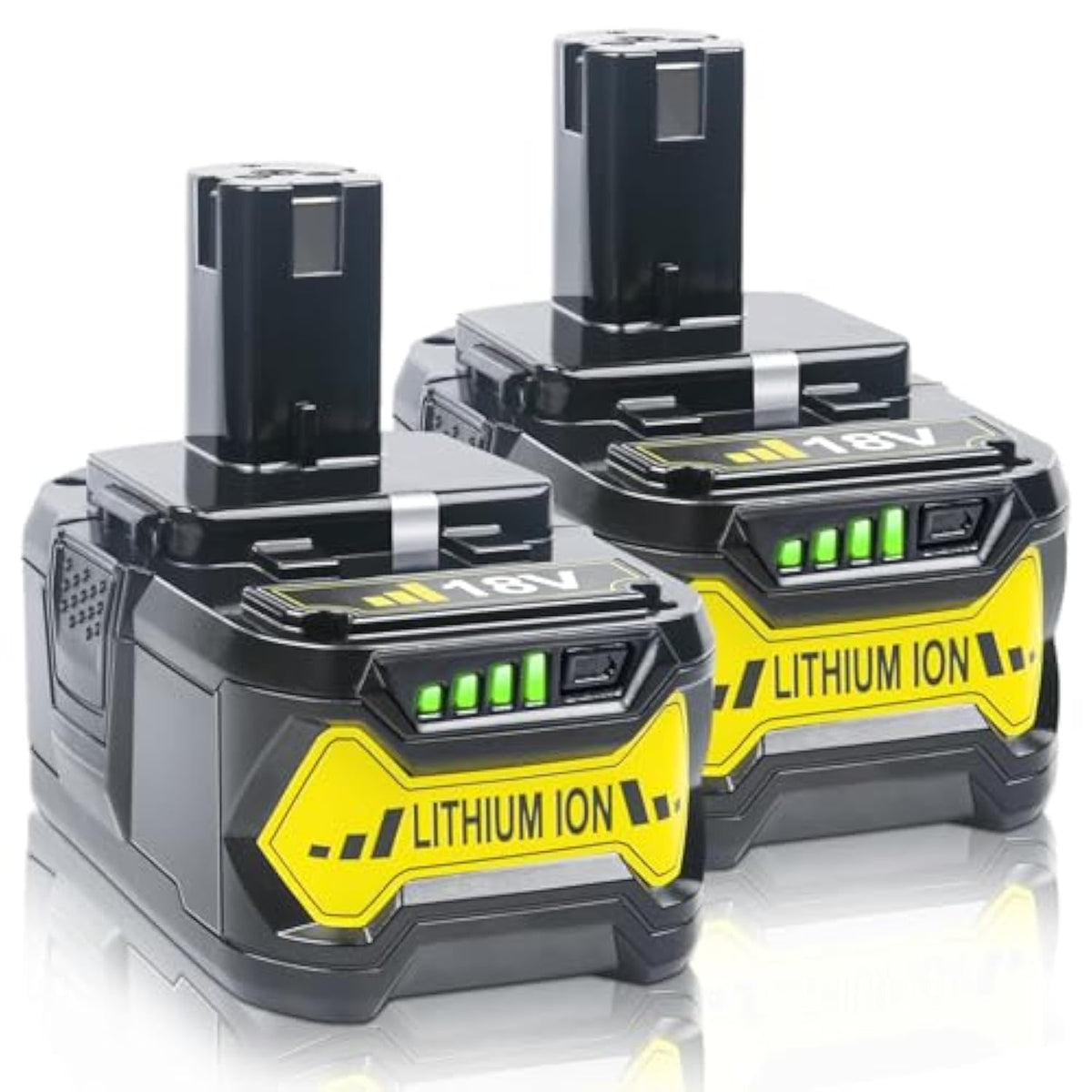 2Pack 6.0Ah Lithium Battery Replacement For Ryobi 18V Battery P103 Rb18L25