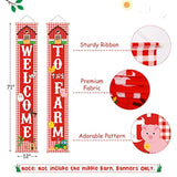 12x71" Farm Animal Porch Banner Barnyard Door Decorations for Party/Baby Shower