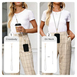 Diamond Phone Lanyard Crossbody+Wrist Strap+Tabs for Women,Detachable Teacher Neck Lanyards for ID Badges Holder,Luxury Purse Phone Strap for Travel