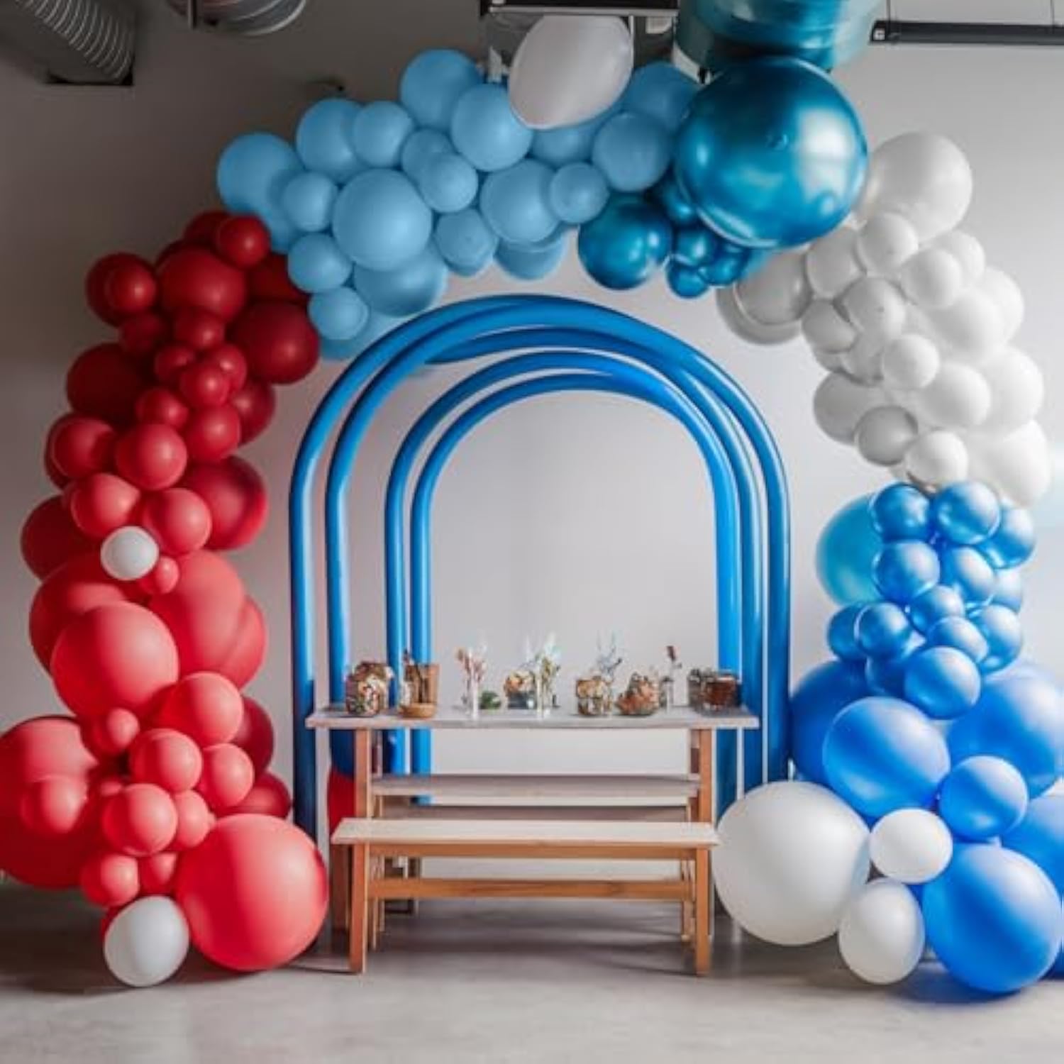 Red Blue White Balloon Set,12 Inchs Red White Blue Balloons, Blue And Red Party Balloons For Boys Kids Birthday Shower Graduation Party Decorations