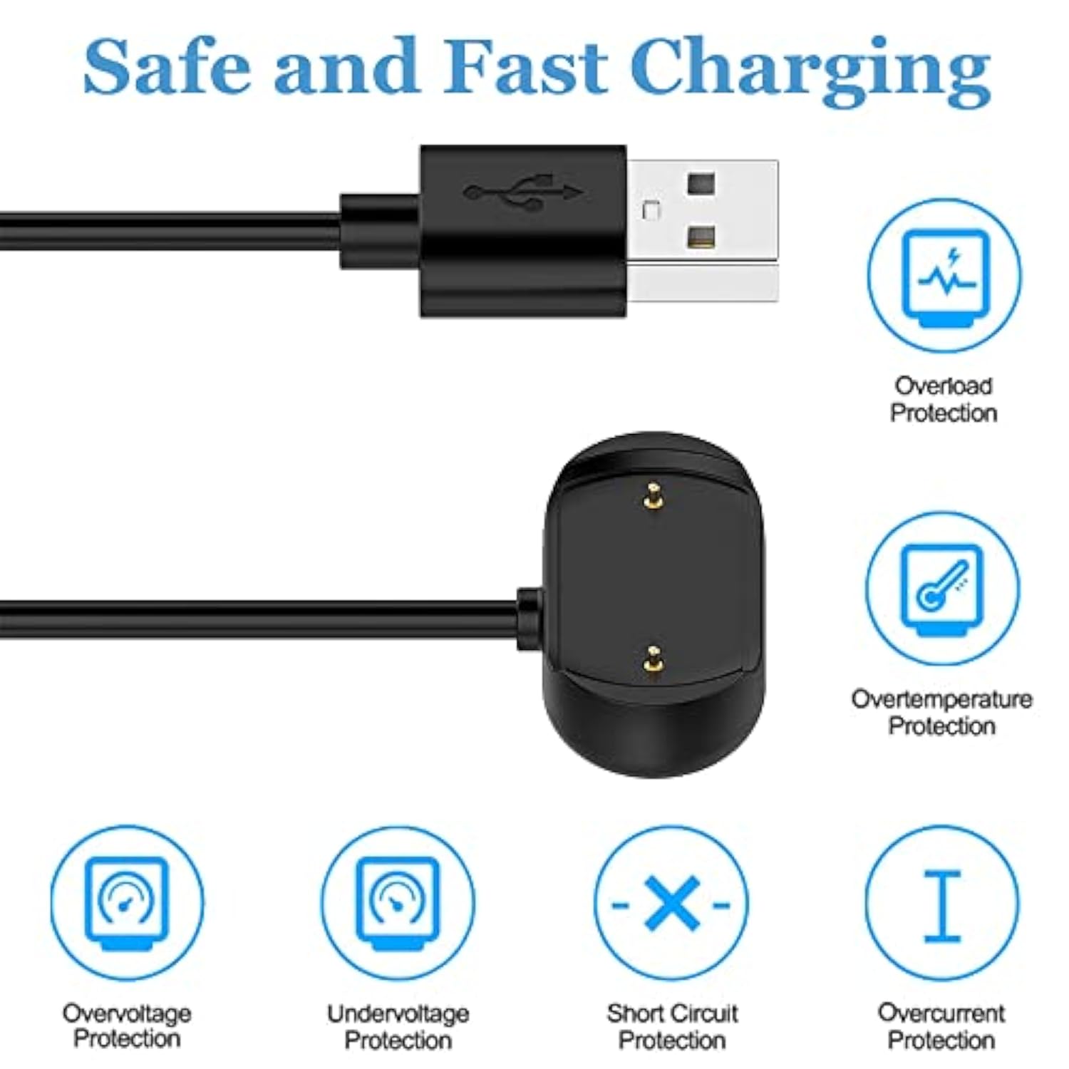 For Amazfit Gtr 2 Charger, Usb Charging Cable For T-Rex Pro, Gtr 2E, Gts 2, Gts 2E, Gts 2 / Gts 4 Mini, Bip 5, Bip 3, Bip U Pro, Zepp E/Z Smartwatch (2-Pack, 3.3Ft/100Cm)