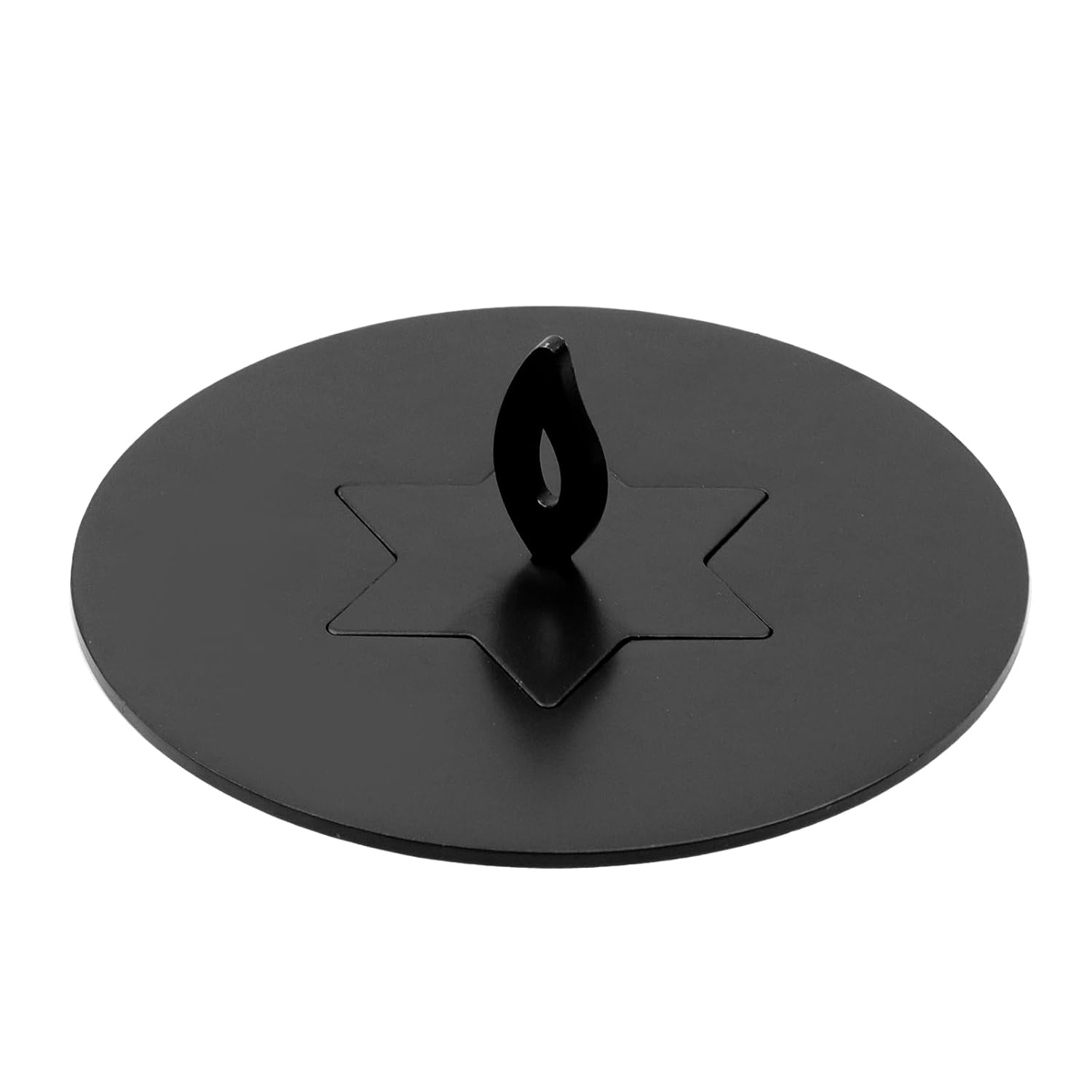 2Pcs Black Candle Jar Topper Stainless Steel Star Candle Covers Prevent Touch 3.15" Round Scented Lid For Spa Meditation Yoga (Star)