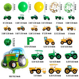 76Pcs Green Tractor Themed Party Supplies With Tractor Banner Balloons Garland, Hanging Swirl And Cupcake Toppers For Farm Tractor Decorations As Themed Party Favors