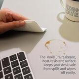 Sustainable Leather Large Desk Pad - Desk Mat For Computer, Mouse Traction Surface, Desk Protector, Large Mouse Pad, Moisture And Heat Resistant, Non-Slip Desk Pad, Spill Resistant, Black