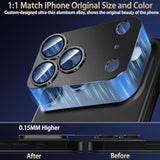 2 Pack Camera Lens Protector For Iphone 17 Pro Max Accessories, Metal Aluminum Alloy Tempered Glass Camera Protector, [Military Grade Shatterproof] [Case Friendly]-Black