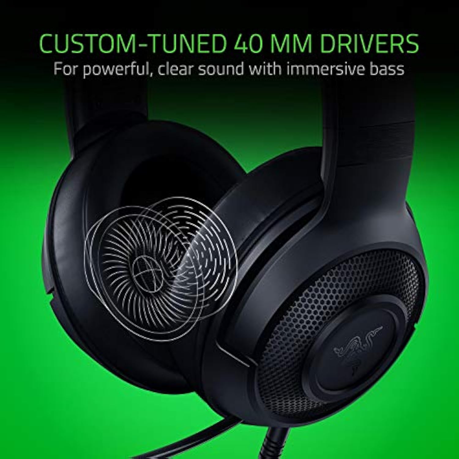 Razer Kraken X Ultralight Gaming Headset: 7.1 Surround Sound - Lightweight Aluminum Frame - Bendable Cardioid Microphone - for PC, PS4, PS5, Switch, Xbox One, Xbox Series X|S, Mobile - Black