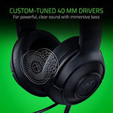 Razer Kraken X Ultralight Gaming Headset: 7.1 Surround Sound - Lightweight Aluminum Frame - Bendable Cardioid Microphone - for PC, PS4, PS5, Switch, Xbox One, Xbox Series X|S, Mobile - Black