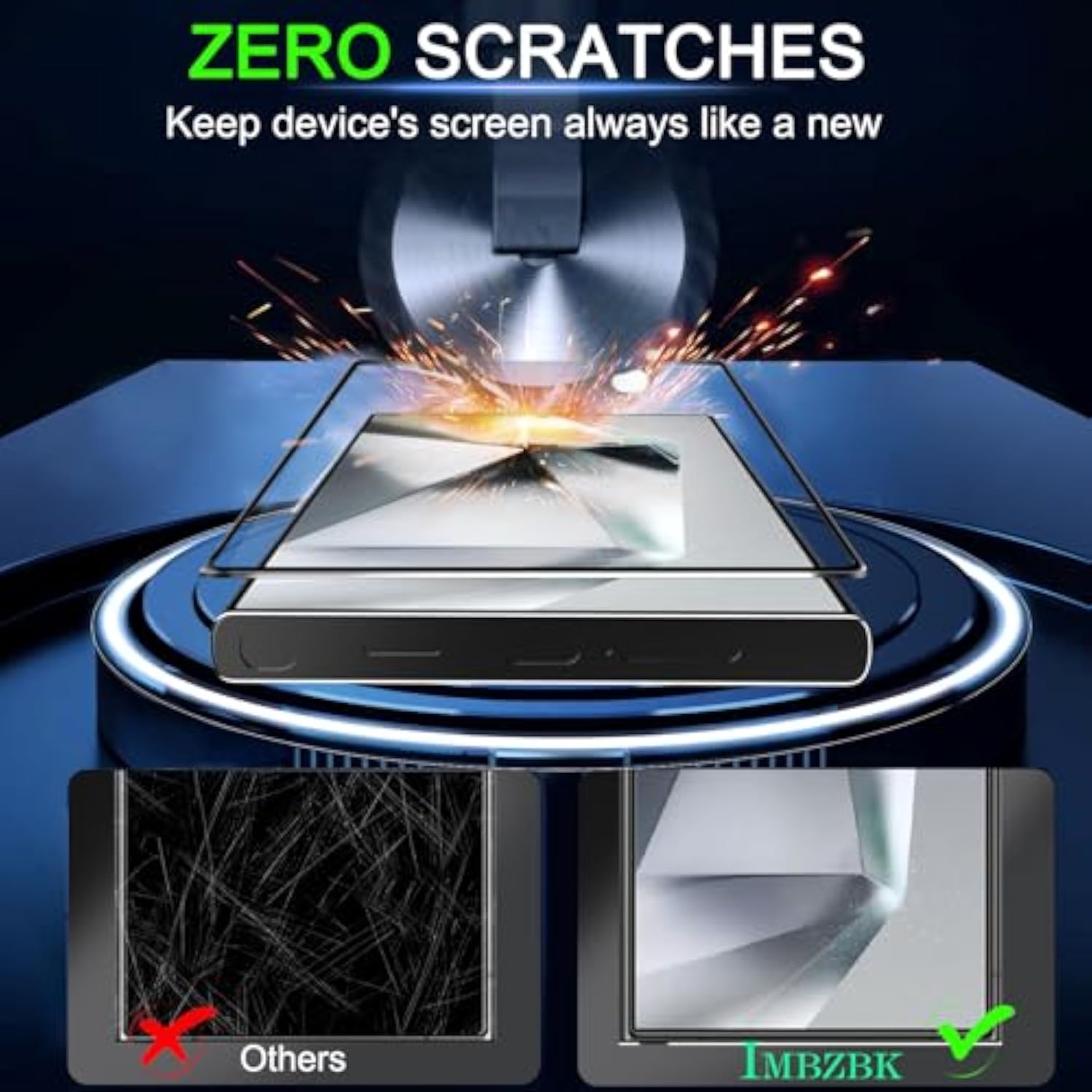 3 Pack Screen Protector For Samsung Galaxy S24 Ultra Tempered Glass 3 Camera Lens Protector Accessories Case Friendly, Support Fingerprint Reader, Full Coverage