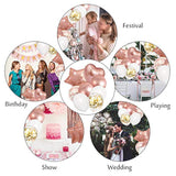 41pcs Rose Gold Birthday Kit with Confetti Balloons, Banner & Fringe Curtains