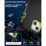 For Iphone 13 Case (6.1"), With 2 Tempered Glass Screen Protector [Heavy Duty Military-Grade Full Body Drop Protection] Shockproof Tough Durable 6.1 Inch?Blackgreen?