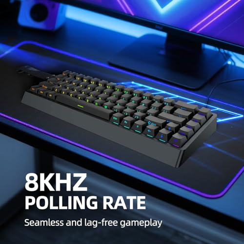 Nd68 68 Keys Wired Magnetic Switch Keyboard, 0.005Mm Rt Accuracy, 8Khz Polling Rate/Latency As 0.125Ms/256Khz Single Key Scan Rate/Argbhot Swappable,Gasket Structure Gaming Keyboardblack
