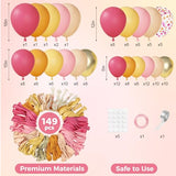 149Pcs Pink and Orange Balloon Garland Kit 18 12 10 5Inch