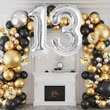 40" Silver Number 13 or 31 Foil Balloons Birthday Anniversary Decor