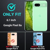 For Google Pixel 8A Case, Military Grade 3 In 1 Heavy Duty Shockproof/Drop Proof/Dust Proof Case With 2Pcs Tempered Glass Screen Protector (Black/Black)