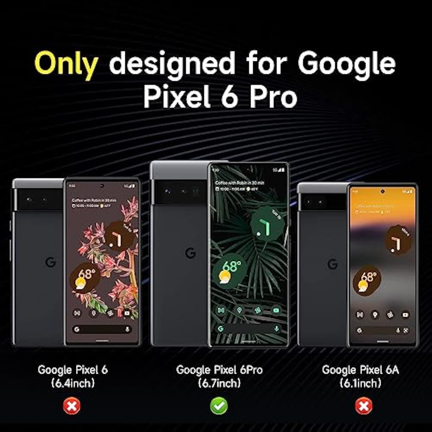 [2 Pack For Google Pixel 6 Pro Privacy Screen Protector,9H Hardness Tempered Glass Screen Protector For Google Pixel 6 Pro 6.7",Anti-Scratch Case Friendly Easy Install Bubble Free