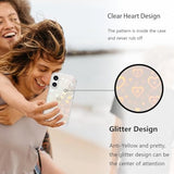 For Iphone 16 Case, Clear Cute Glitter Laser Holographic Heart Pattern For Women Girls, Anti-Yellow Hard Pc Protective Cover Phone Case For Apple Iphone 16 6.1-Inch, Rainbow Heart