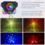 Dj Party Lights Disco Ball Light,Sound Activated Disco Lights+Red And Green Pattern Lamp Strobe Lighting For Home Club Karaoke Christmas Halloween Birthday Wedding Dancing