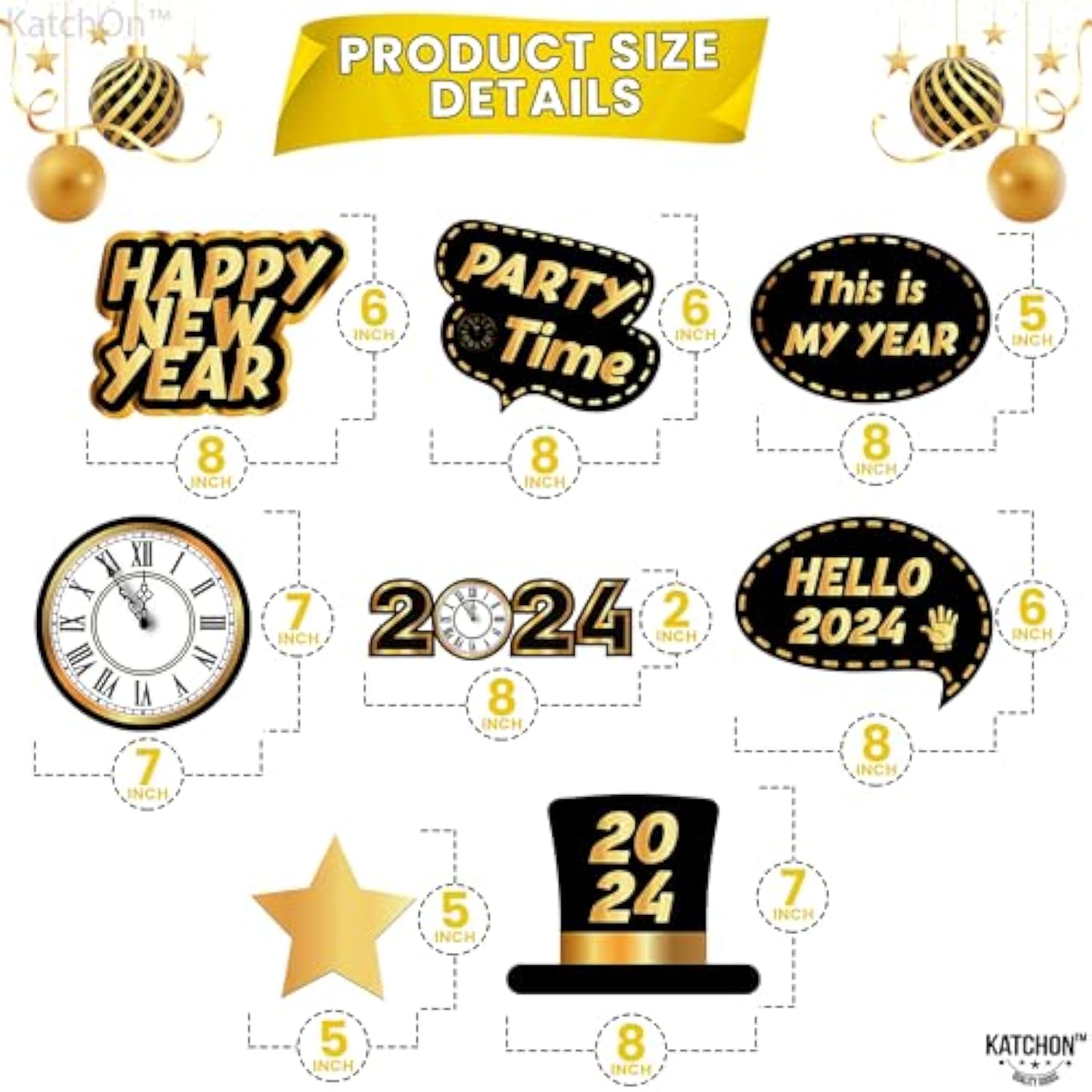 30pc 2024 Happy New Year Hanging Swirls Party Decorations No DIY