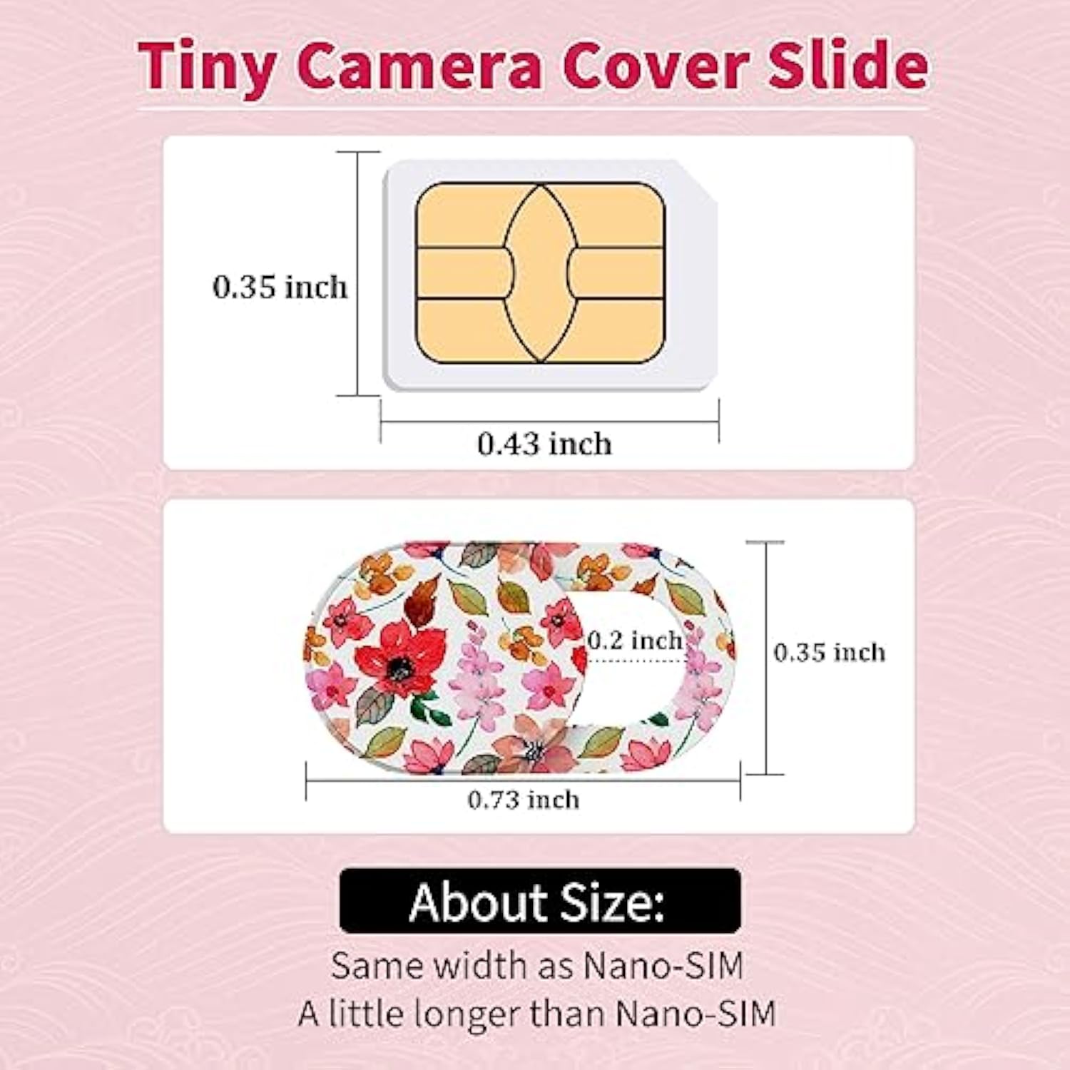 Cute Laptop & Phone Camera Cover 3-Pack Ultra-Thin Flowers Privacy Slider