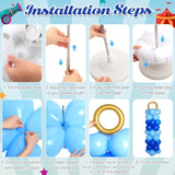 2 Sets Cartoon Hedgehog Theme Balloon Column Stand Kit 100 Pcs Adjustable Blue Balloon Tower Pillar With 4 Pcs Gold Circle For Carnival Circus Theme Birthday Party Decorations
