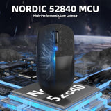 R6Pro 39G Superlight Wireless Gaming Mouse,Pixart Paw3950Max 42000 Dpi,Mcu Nodic 52840 Computer Mouse,8K Polling Rate Web Driver,Bt/2.4Ghz/Wired Tri-Mode Mice With Coiled Cable-Black&Tape