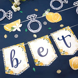 Lemon Bridal Shower Decorations - Yellow And Blue Bride To Be Banner, Diamond Ring Garland, Fruit Theme Bachelorette Party Decorations