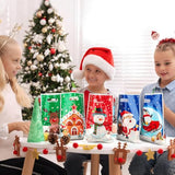 120 Pcs Christmas Plastic Gift Bags 6 Styles Christmas Goodie Bag With Handle Santa Claus Snowman Elf Treat Candy Bags Bulk Reindeer Penguin Party Favor Bag For Xmas Holiday Party Supplies