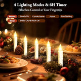 30 Pcs Flameless Led Taper Candles Battery Operated, Christmas Tree Candles Clip-On With Remote - 4 Modes & Timer, Waterproof, Dimmable Flicker Candle For Home Holiday Party Wedding Decor