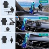 Car Phone Holder Mount, [Military-Grade Suction & Super Sturdy Base] 3 In 1 Universal Phone Mount For Car Dashboard Windshield Air Vent Car Mount For Iphone Android Smartphone Gps Navigator