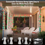 200 Led Red White And Green Christmas Lights Outdoor, 66Ft String Lights Indoor Clear Wire, Christmas Tree Lights Plug I