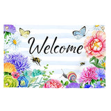 Welcome Spring Summer Flag 3X5 Ft Flower Butterfly Bee Yard House Flags Season Banner Polyester Double Stitched With 4 Brass Grommets Flag For Outdoor Indoor Home Decor