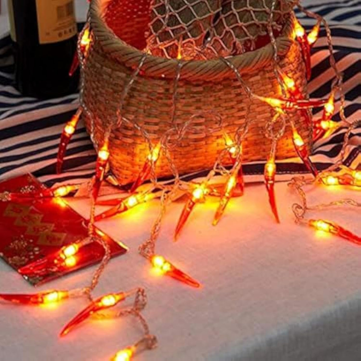 2Pack Red Chili Pepper String Lights,40 Led Pepper String Lamp Indoor Kitchen Decor Outdoor Mexican Decorations Light, B
