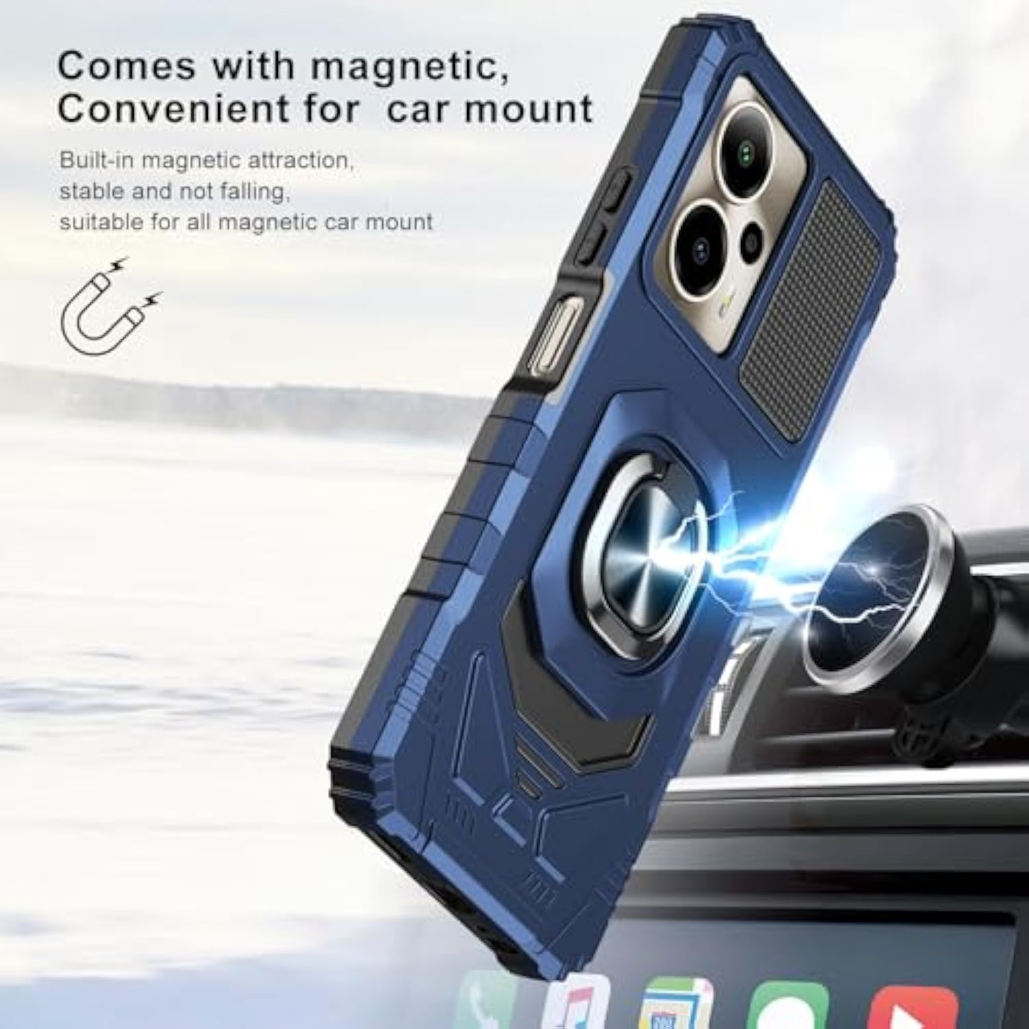Cricket Outlast 5G AT&T Motivate Pro 5G Case with Screen Protector Blue