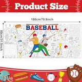 Baseball Themed Giant Coloring Poster Large Baseball Player Drawing Paper Coloring Tablecloth Diy Sports Theme Game Poster Table Cover Children Art Craft Colorings Mat Home Classroom Party Supplies