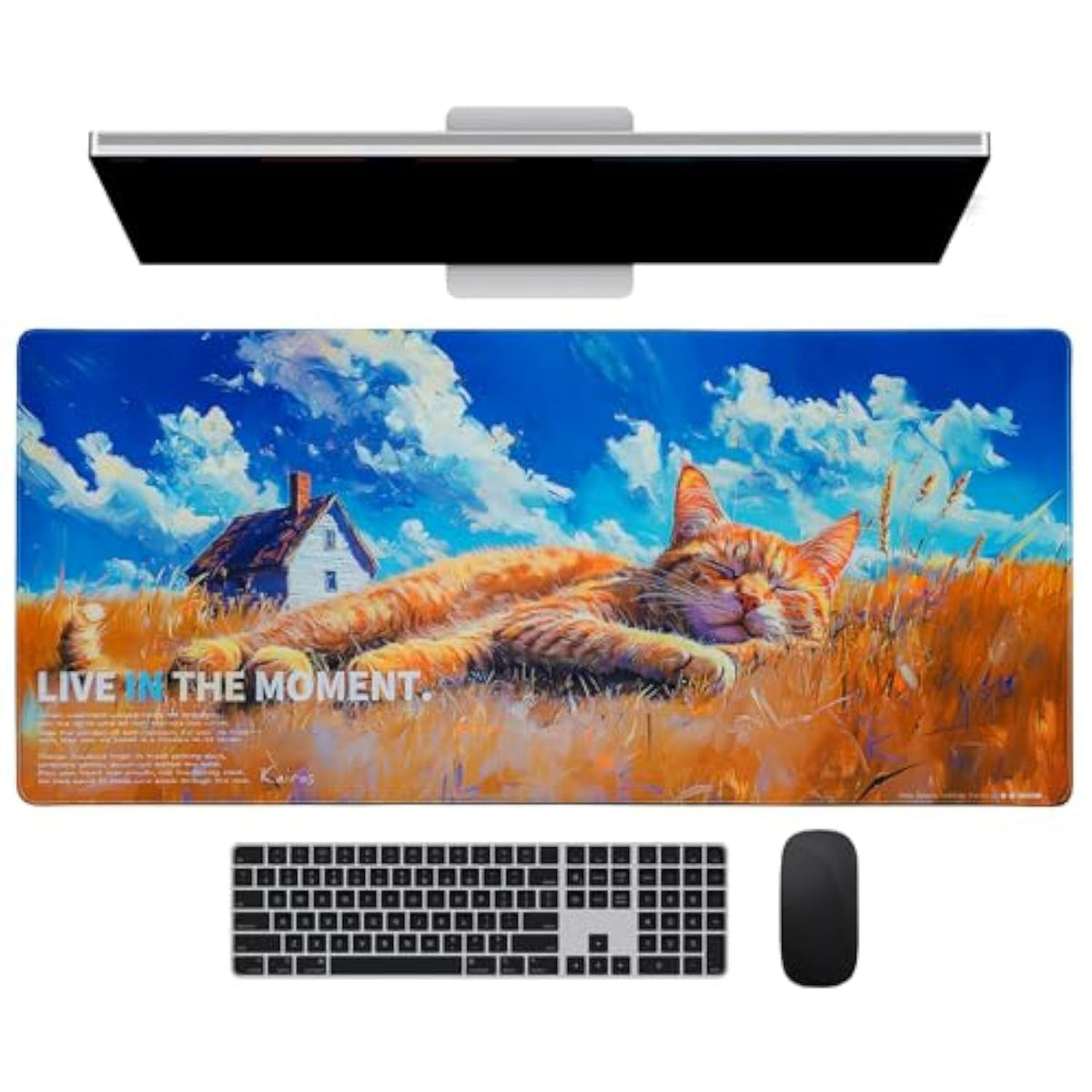 Extra Large Gaming Mouse Pad, Cute Computer Desk Mat, 35.5X15.7 Inches, 4Mm Thick Non-Slip Rubber Base, Water Resistant For Home/Office