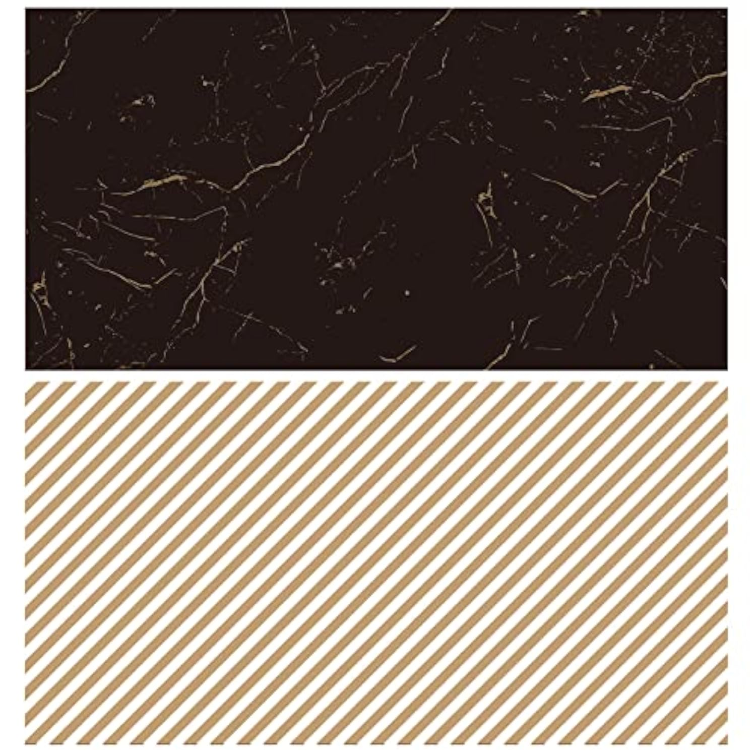 Reversible Wrapping Paper - Mini Roll - 17 Inch X 33 Feet - Black And Gold Marble Design, Perfect For Birthday, Holiday, Father'S Day, Baby Shower
