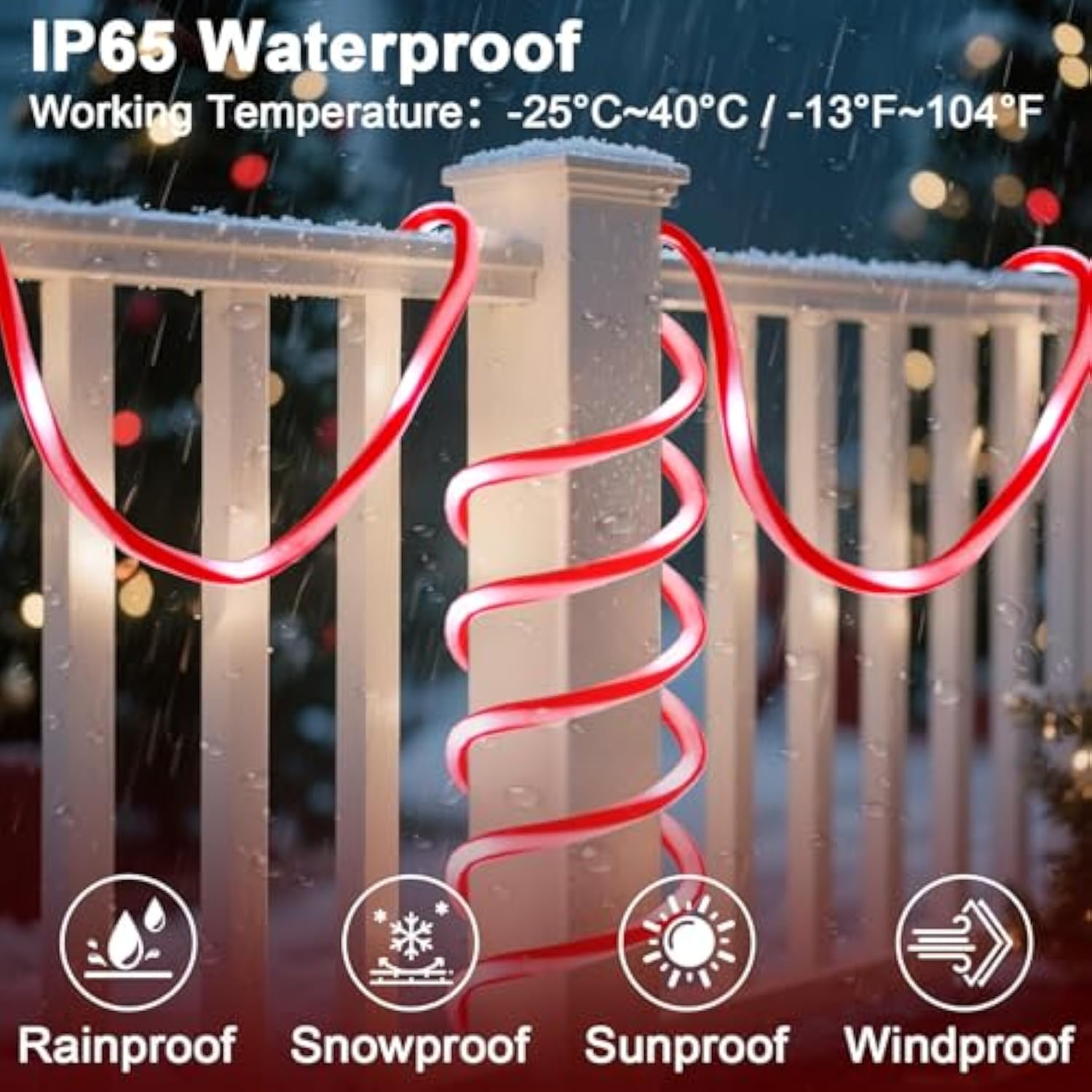 101Ft 620Led Candy Canes Rope Lights With 8 Lighting Modes, Candy Cane Christmas Lights Waterproof Christmas Lights Decoration For Party Garden Yard Halloween Holiday Tree Decoration