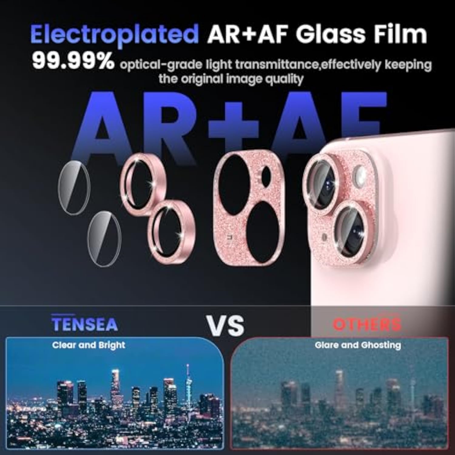 For Iphone 15 / Iphone 15 Plus Camera Lens Protector, Metal Aluminum Alloy Tempered Glass Cover Camera Screen Protector Accessories, Case Friendly For Iphone 15 / Iphone 15Plus 2023