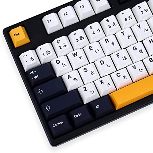Japanese Keycaps 133 Keys Black White Keycap Cherry Profile Dye-Sub Pbt Minimalist Compatible With Gh60 / Gk64 / Gk61 / 68/87/104 Keyboard