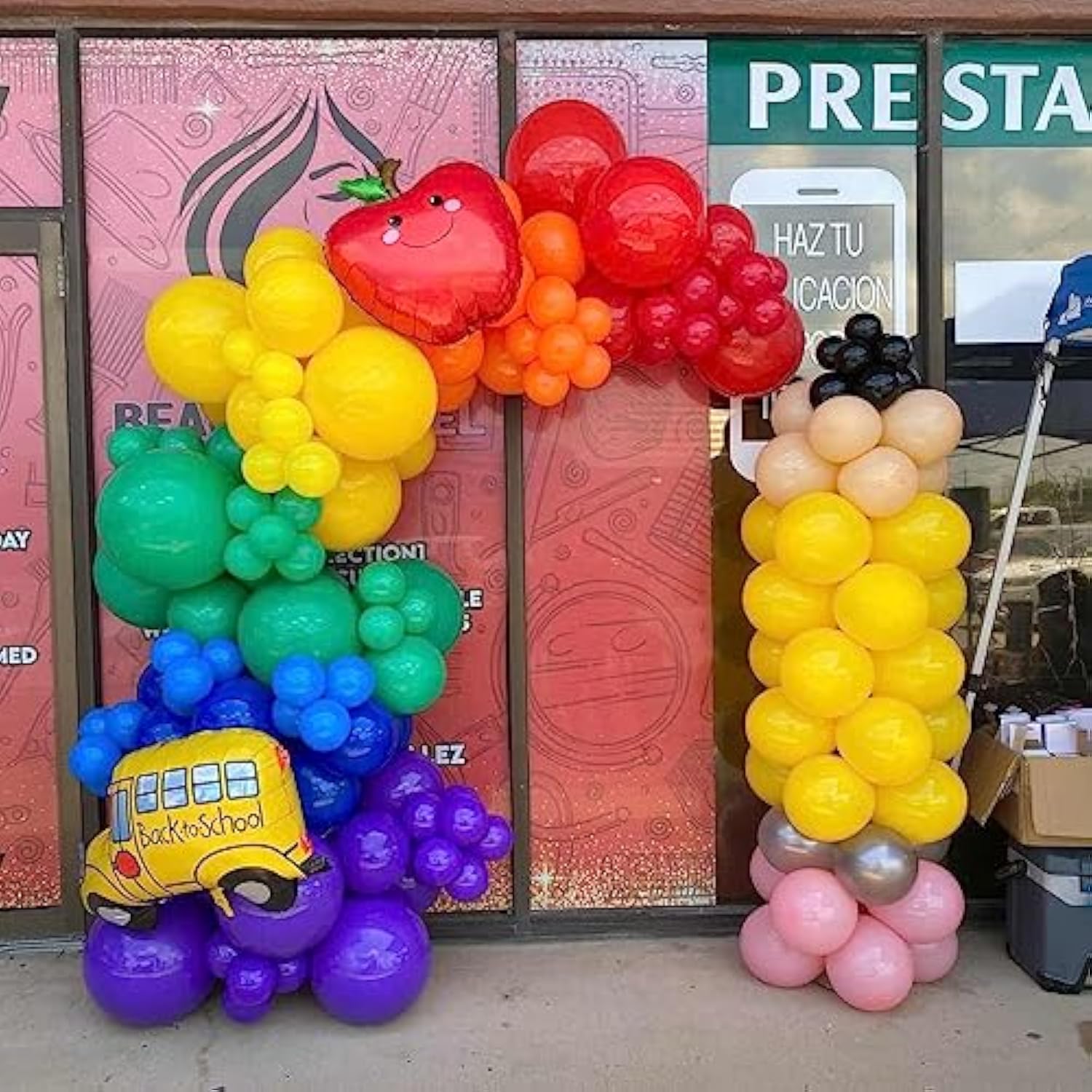 Back To School Balloon Garland Arch Kit, 158Pcs Rainbow Balloons With Theme Foil Balloons For Decoration, 100 Days Of School Graduation Party Supplies, Classroom Decor