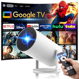 [320Ansi/Google Store/Voice Control] Smart Projector With Wifi And Bluetooth, 10,000+ Apps, 4K Uhd Home Theater Portable Mini Movie Projector, Indoor & Outdoor Use [180° & Netflix-Compatible]