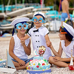 36 Pcs Sea Animal Party Favors Under Ocean Paper Glasses Ocean Animal Photo Props For Fishing Birthday Party Supplies (Bright)