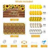 Sunflower Party Decor Kit with Balloons, Banner, Tablecloth & Garland for Birthday/Wedding