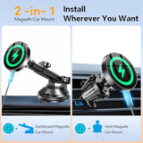 For Magsafe Car Mount Charger?Ultra Magnet?Magnetic Phone Holders For Your Car Charger?Windshield+Vent+Dash?Magnetic Wireless Car Phone Holder Charger Car Mount For Iphone 16 Pro Max 15 14 13