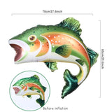 Rainbow Trout Fish Balloons 4Pcs 27Inch Fishing Foil Balloons For O-Fishally One Fishing Themed Birthday Baby Shower Father'S Day Party Decoration