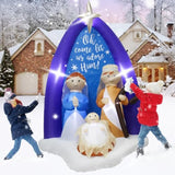 6Feet Inflatable Jesus Nativity Scene Outdoor Christmas Decoration With Led Lights,Indoor Outdoor Holiday Nativity Set D