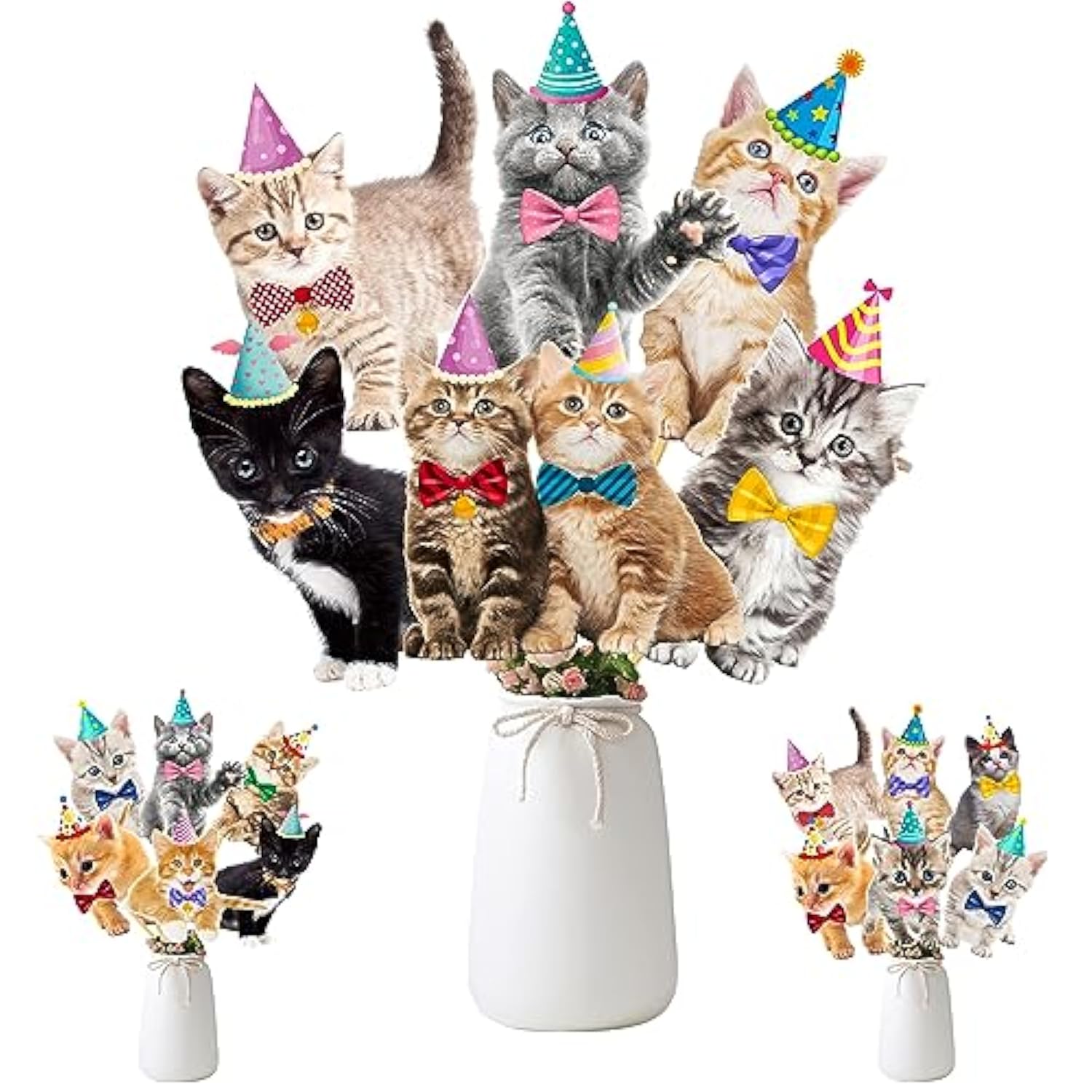 Cat Centerpiece Sticks 26Pcs Cat Birthday Party Supplies Kitten Birthd