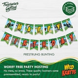 Officially Licensed Wild Kratts Birthday Party Supplies - 1 Pre-Strung Happy Birthday Banner - Wild Kratts Birthday Party Supplies