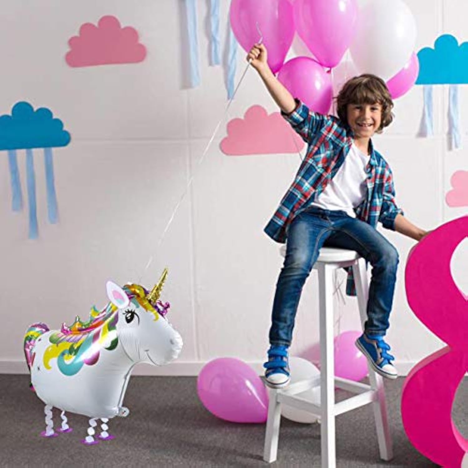 12Pcs Walking Cute Animal Balloons For Kids Animal Theme Party, Birthday Party Supplies